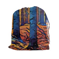 Woods Trees Abstract Scene Forest Drawstring Pouch (xxl) by Pakrebo
