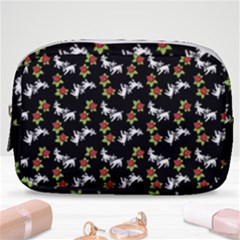 Lamb Pattern Black Make Up Pouch (small)