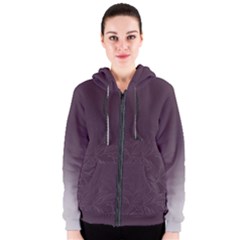 Organic Olive Leaves Pattern Hand Drawn Purple Red Wine Women s Zipper Hoodie by genx