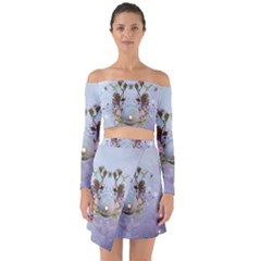 Easter Egg With Flowers Off Shoulder Top With Skirt Set by FantasyWorld7
