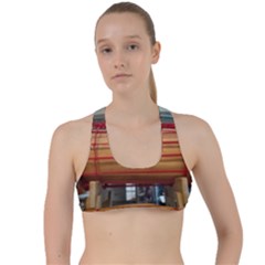 Taiko Drum Criss Cross Racerback Sports Bra by Riverwoman