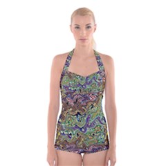 Ml 158 Boyleg Halter Swimsuit 