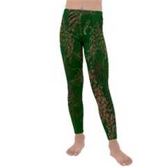 Fern Dark Green Kids  Lightweight Velour Leggings by snowwhitegirl