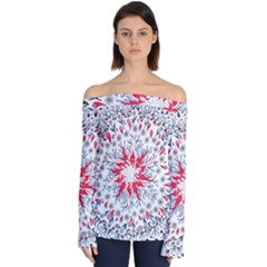 Flaming Sun Abstract Off Shoulder Long Sleeve Top by okhismakingart