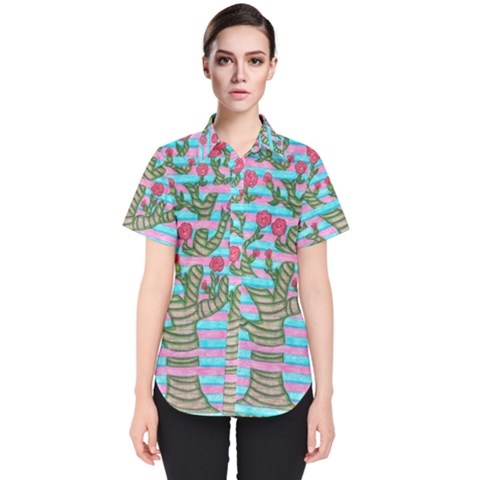 Notebook Flower Tree Women s Short Sleeve Shirt by okhismakingart