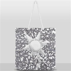Geometric Flower And Vines 01 Full Print Rope Handle Tote (large) by okhismakingart