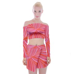 Electric Field Art Iii Off Shoulder Top With Mini Skirt Set by okhismakingart