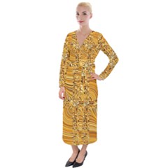 Electric Field Art Viii Velvet Maxi Wrap Dress by okhismakingart