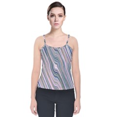 Electric Field Art Xxviii Velvet Spaghetti Strap Top by okhismakingart