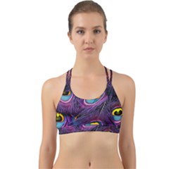 Peacock Feathers Purple Back Web Sports Bra
