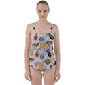 Sea World Vintage Pattern Twist Front Tankini Set View1