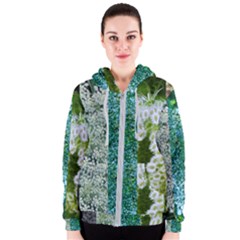 Queen Annes Lace Vertical Slice Collage Women s Zipper Hoodie by okhismakingart
