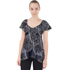 Tree Fungus Black And White Lace Front Dolly Top by okhismakingart
