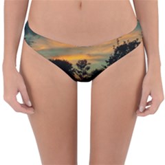 Pale Orange Sunset Reversible Hipster Bikini Bottoms