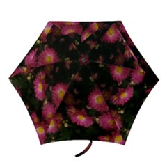 Purple Flowers With Yellow Centers Mini Folding Umbrellas by okhismakingart