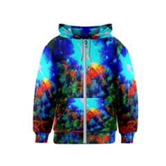 Psychedelic Spaceship Kids  Zipper Hoodie by okhismakingart