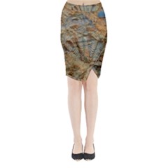 Shell Fossil Midi Wrap Pencil Skirt