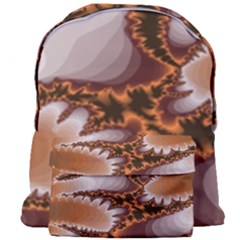 Fractal Pattern Shades Of Brown Giant Full Print Backpack