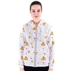 Pizza Pattern Pepperoni Cheese Funny Slices Women s Zipper Hoodie by genx