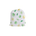 Lemon and limes yellow green watercolor fruits with citrus leaves Pattern Drawstring Pouch (Small) View1