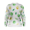 Lemon and limes yellow green watercolor fruits with citrus leaves Pattern Women s Sweatshirt View2
