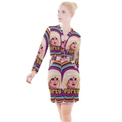 Katya Zamolodchikova Logo Button Long Sleeve Dress by milliahood