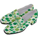 Leaves Green Modern Pattern Naive retro leaf organic Women s Chunky Heel Loafers View2