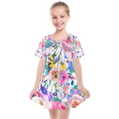 Lovely Pinky Floral Kids  Smock Dress by wowclothings