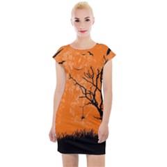 Halloween Illustration Decoration Cap Sleeve Bodycon Dress by Pakrebo