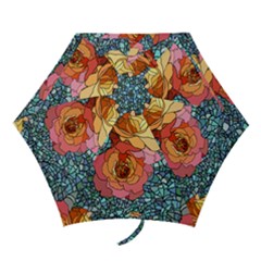 Pattern Rose Yellow Background Mini Folding Umbrellas