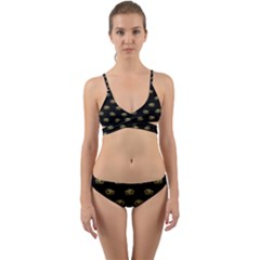 Dragon Head Motif Pattern Design Wrap Around Bikini Set by dflcprintsclothing