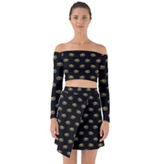 Dragon Head Motif Pattern Design Off Shoulder Top With Skirt Set by dflcprintsclothing