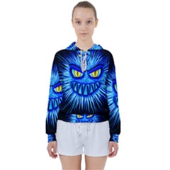 Monster Blue Attack Women s Tie Up Sweat by HermanTelo