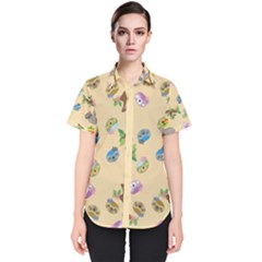 Sloth Neutral Color Cute Cartoon Women s Short Sleeve Shirt