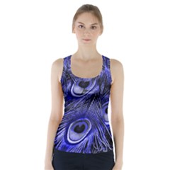Peacock Feathers Color Plumage Racer Back Sports Top by Pakrebo