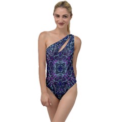 Pattern Fire Purple Repeating To One Side Swimsuit