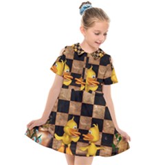 Cute Little Ducks Kids  Short Sleeve Shirt Dress by FantasyWorld7