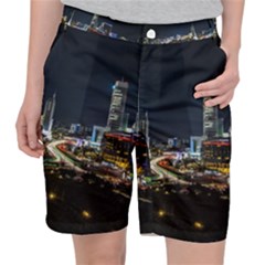 Night City Seoul Travel Korea Sky Pocket Shorts by Pakrebo