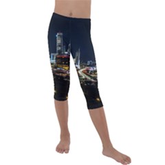 Night City Seoul Travel Korea Sky Kids  Lightweight Velour Capri Leggings  by Pakrebo