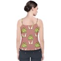 Cactus Pattern Background Texture Velvet Spaghetti Strap Top View2
