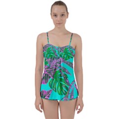 Painting Oil Leaves Nature Reason Babydoll Tankini Set