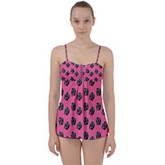 Girl Face Pink Babydoll Tankini Set by snowwhitegirl