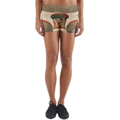 Egyptian Architecture Column Yoga Shorts