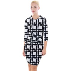 Ellipse Pattern Background Quarter Sleeve Hood Bodycon Dress