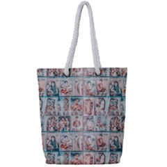 Asian Illustration Posters Collage Full Print Rope Handle Tote (small) by dflcprintsclothing