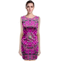From The Sky Came Flowers In Calm Bohemian Peace Sleeveless Velvet Midi Dress