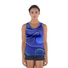 Wavy Abstract Blue Sport Tank Top  by Pakrebo