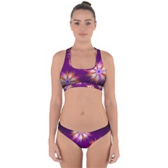 Floral Non Seamless Pattern Purple Cross Back Hipster Bikini Set by Pakrebo