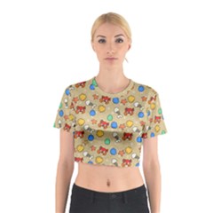 Crabs Pattern Cotton Crop Top