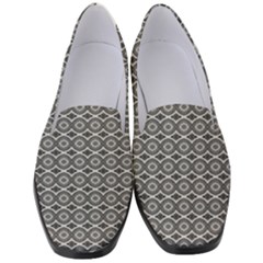 Ornate Oval Pattern Grey Black White Women s Classic Loafer Heels by BrightVibesDesign